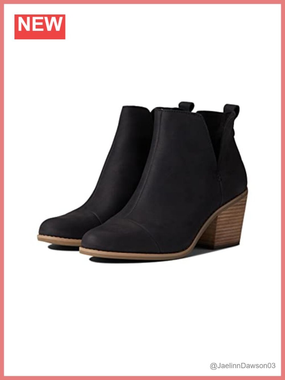 TOMS Women's Everly Suede Leather Chelsea Ankle Bootie Round Toe